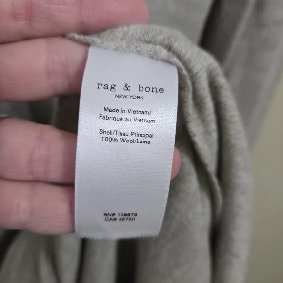 RAG & BONE Yan Japenses Wool Long-Sleeve Midi Dress Sz Small Heather Minimalist - Picture 7 of 15